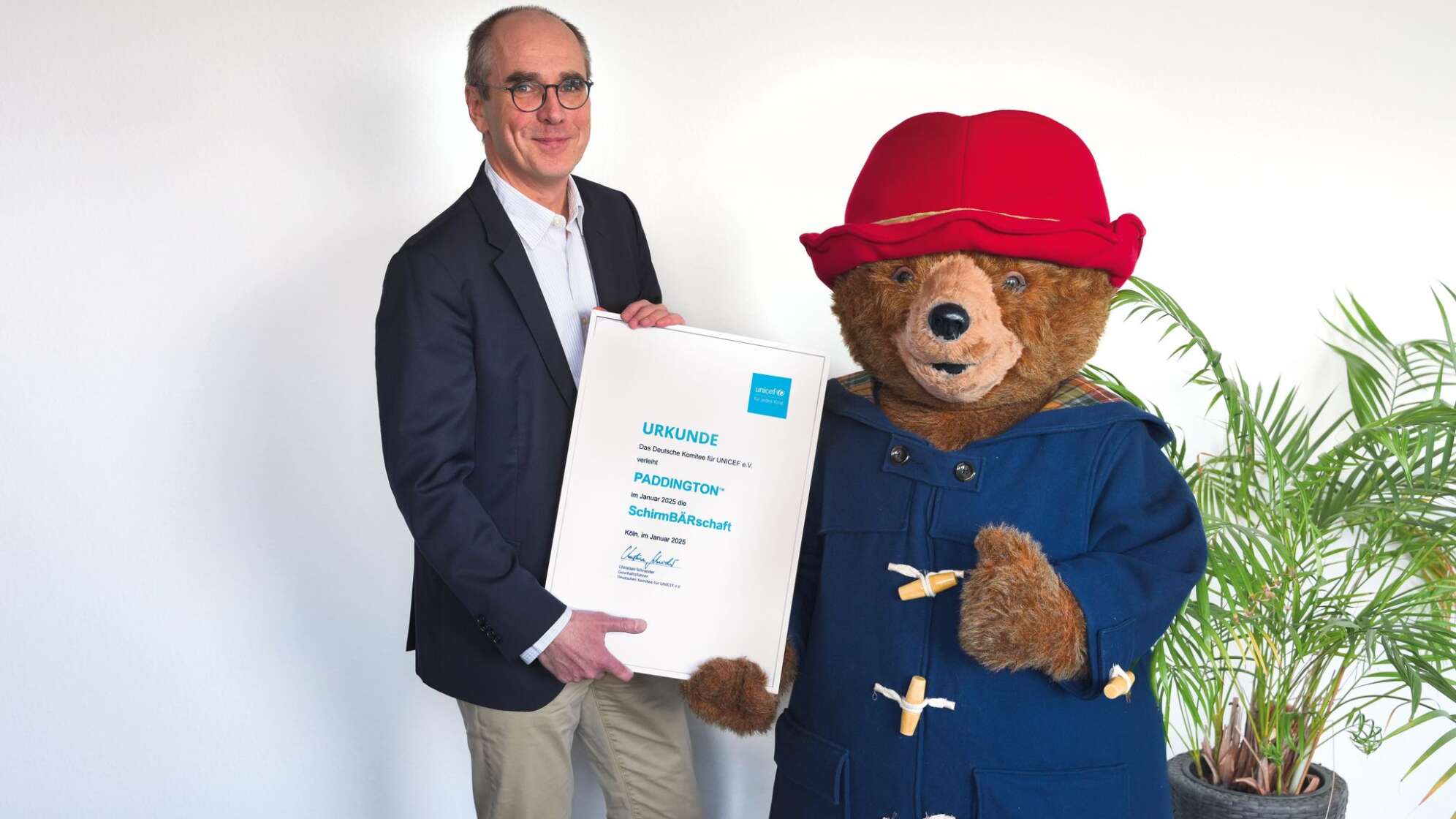 Paddington wirbt für Unicef Deutschland