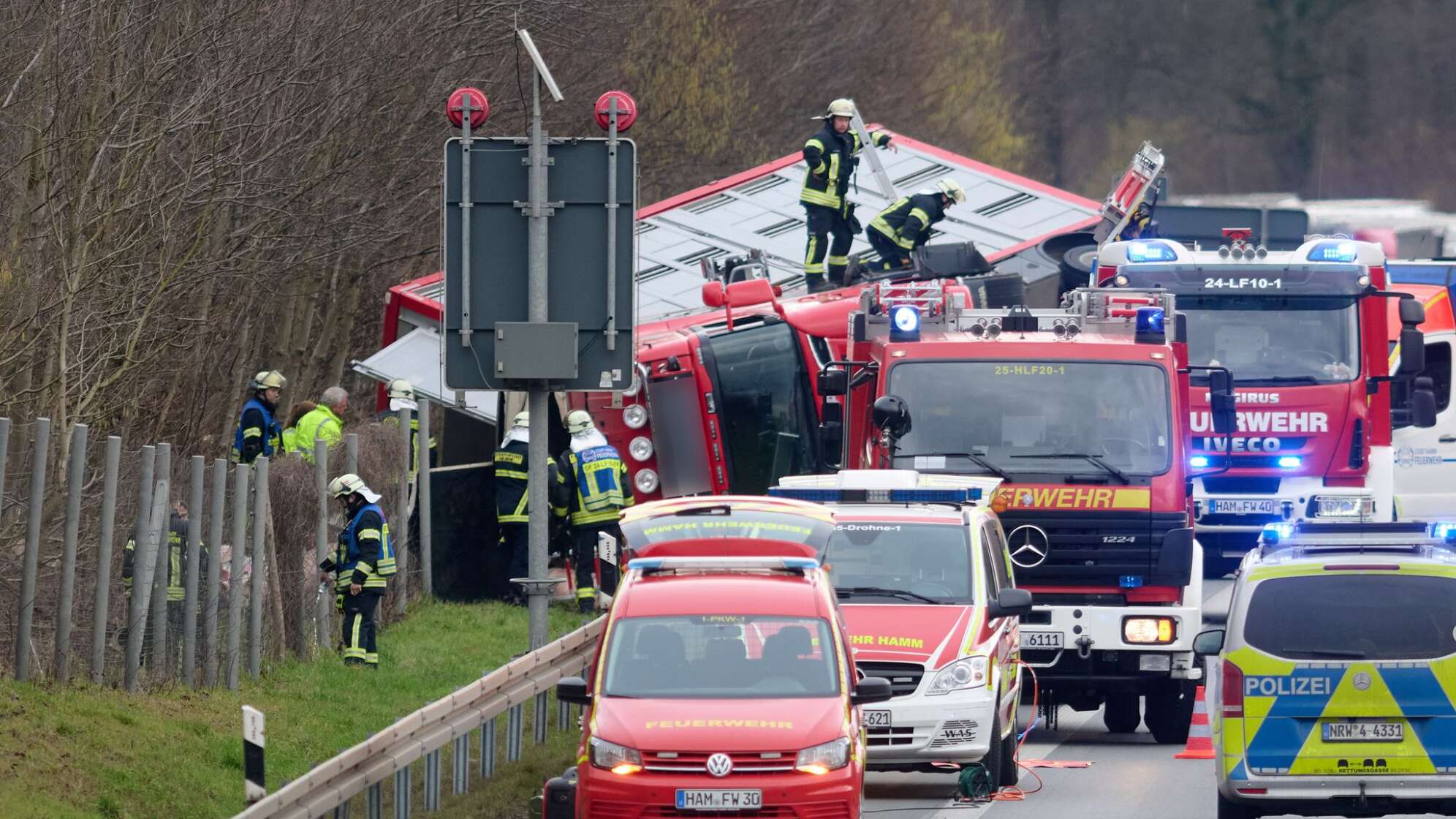 Tiertransporter umgekippt