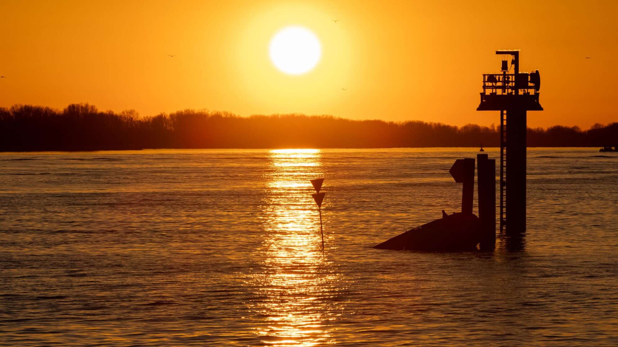 Sonnenuntergang in Hamburg