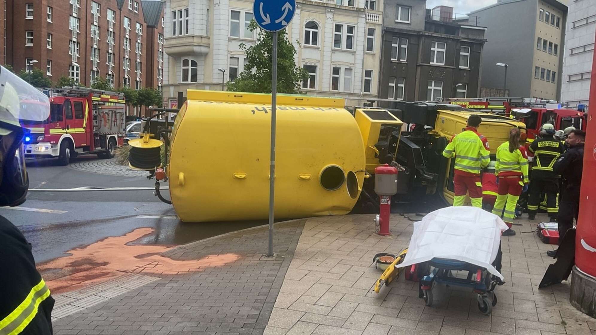 Umgekippter Tankwagen