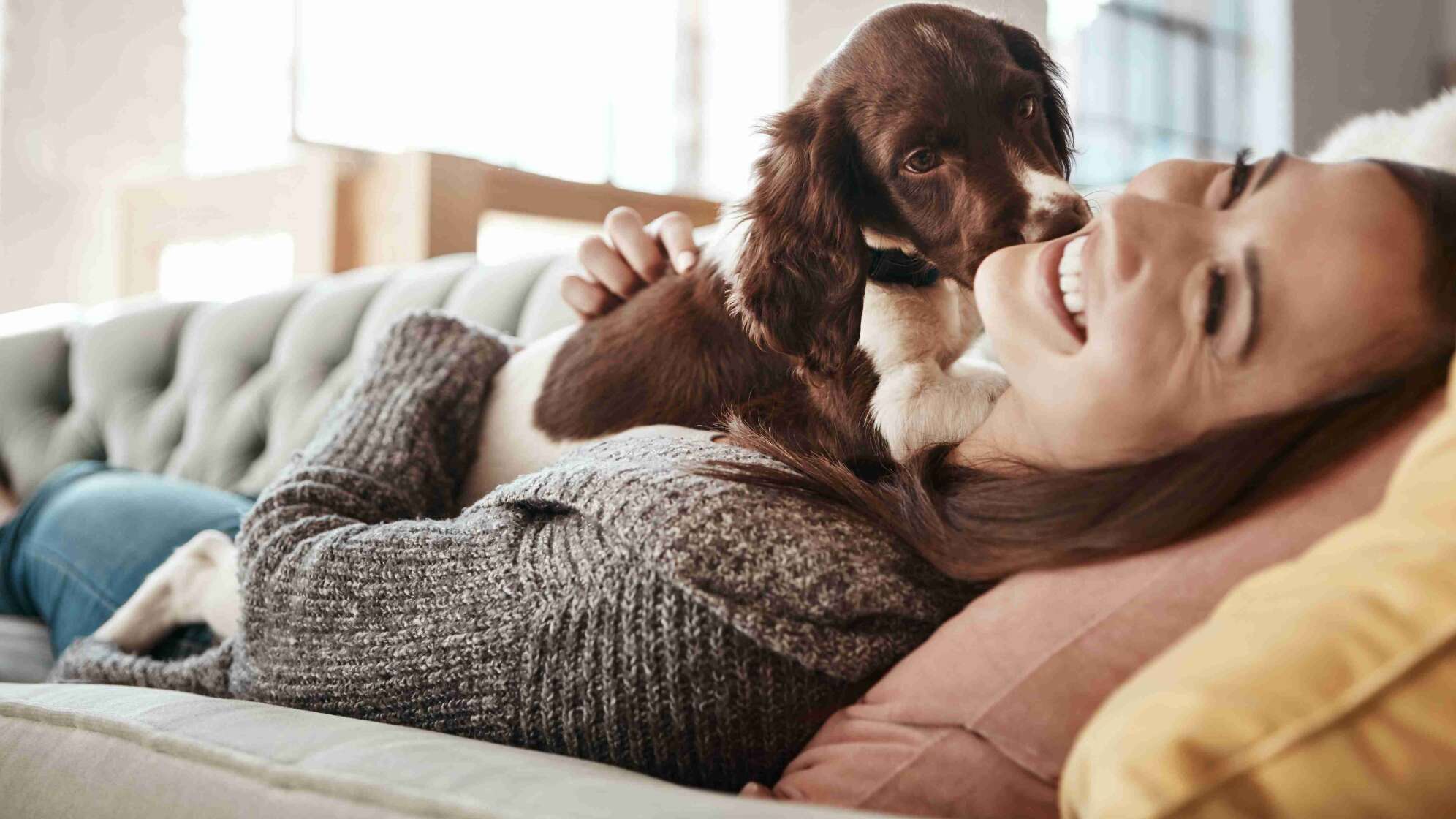 Frau mit Hund