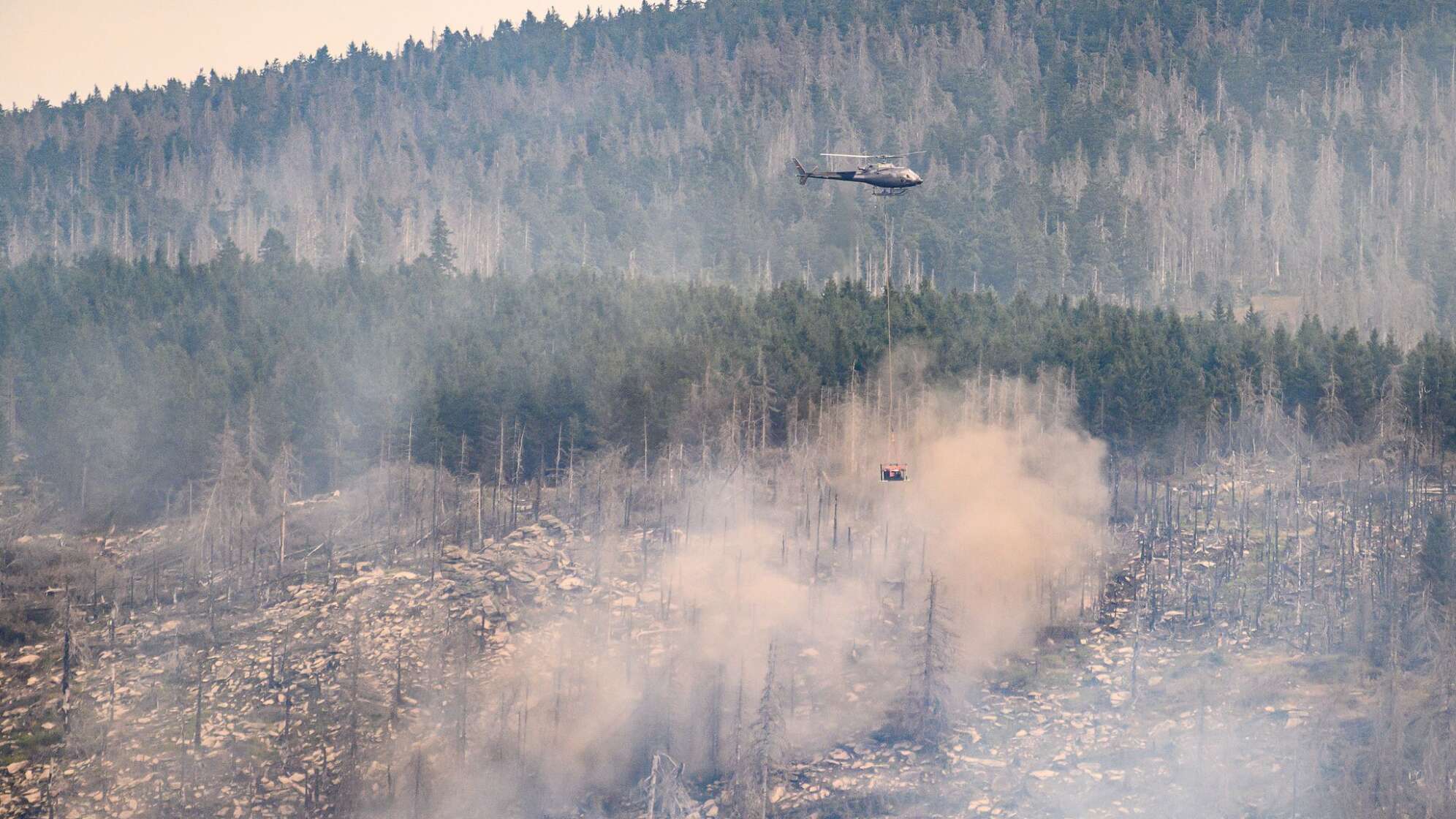 Großbrand am Brocken im Harz