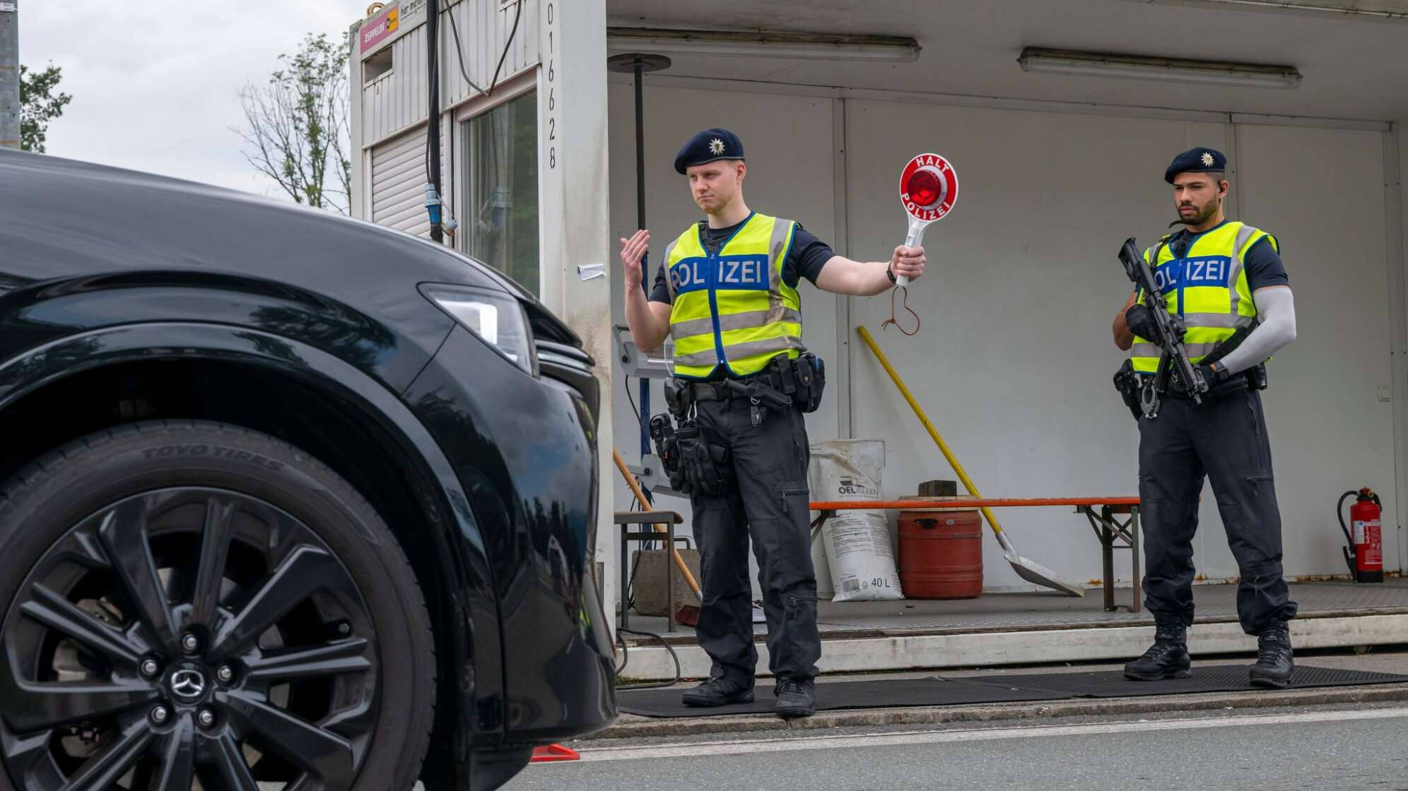 Grenzkontrollen Bundespolizei an A8