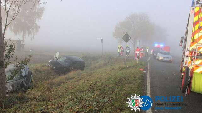 Sechs Verletzte bei Unfällen in dichtem Nebel