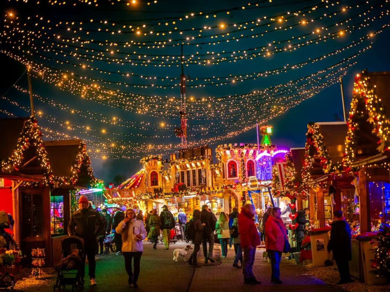 Der Weihnachtsmarkt in Herne bei Nacht