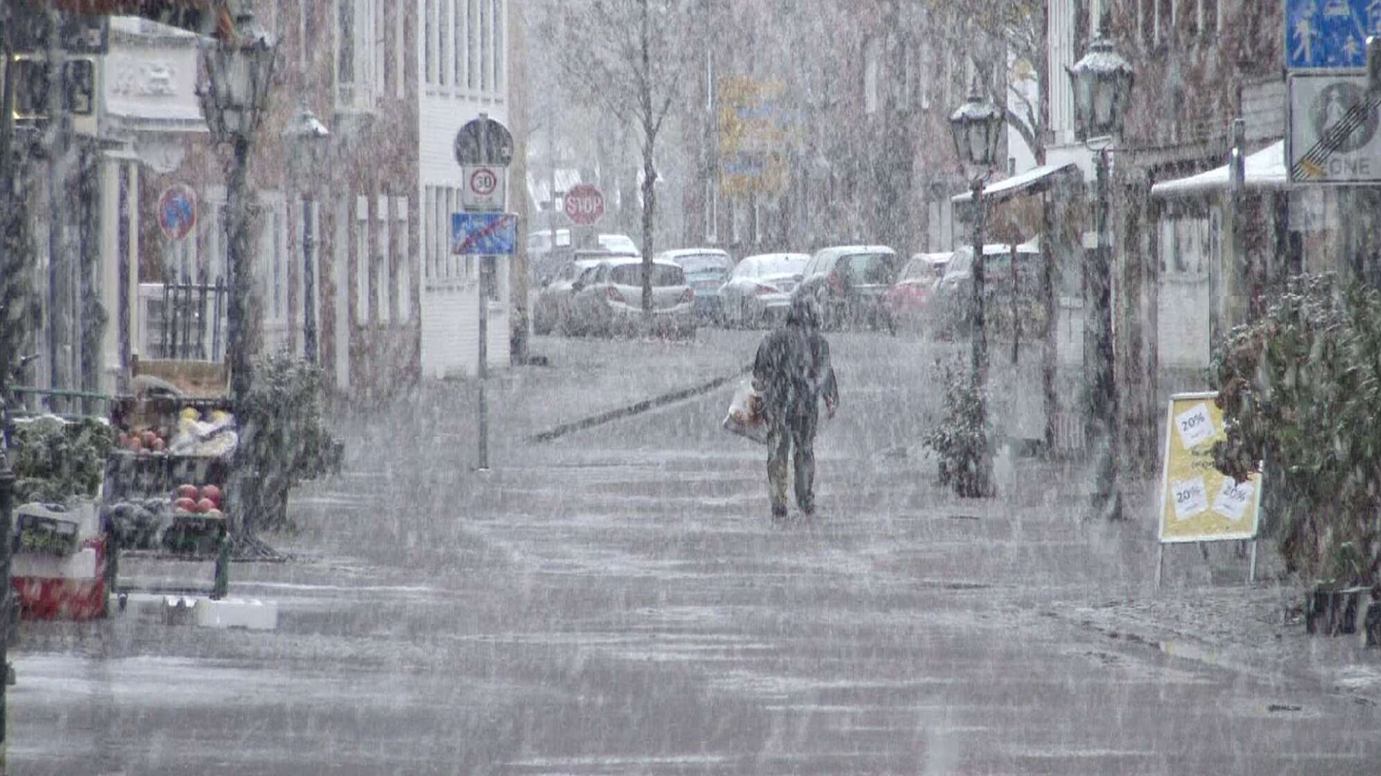 Schneefälle in vielen Städten in Nordrhein-Westfalen