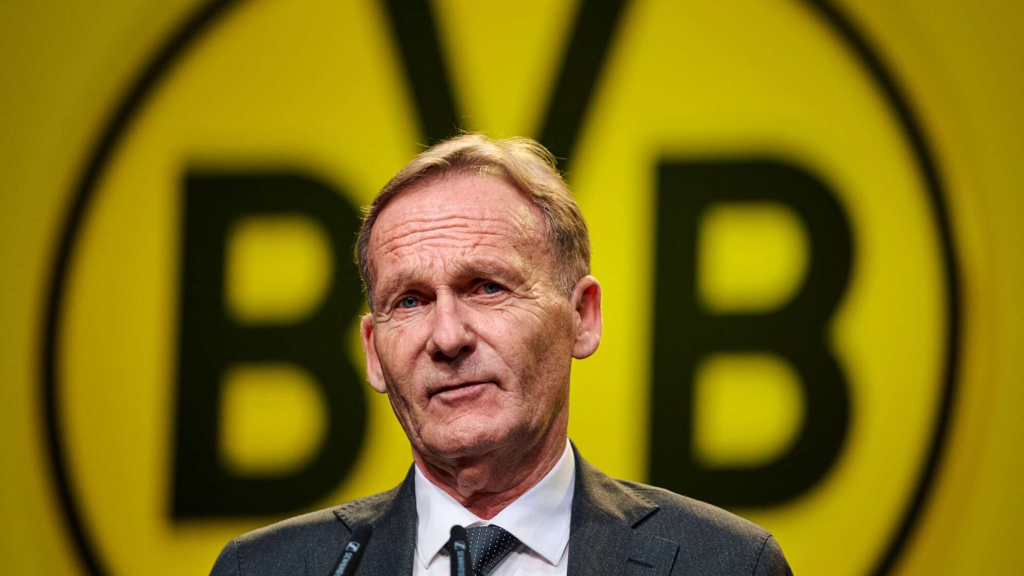 Hans-Joachim Watzke vor der Hauptversammlung der BVB-Aktionäre