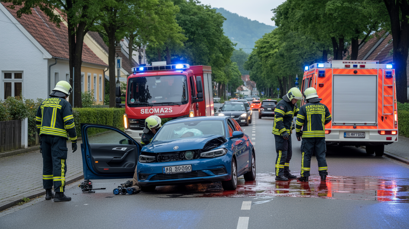 Beitragsbild zum Thema Unfall auf der Alten Holzer Straße in Leichlingen: Drei Verletzte
