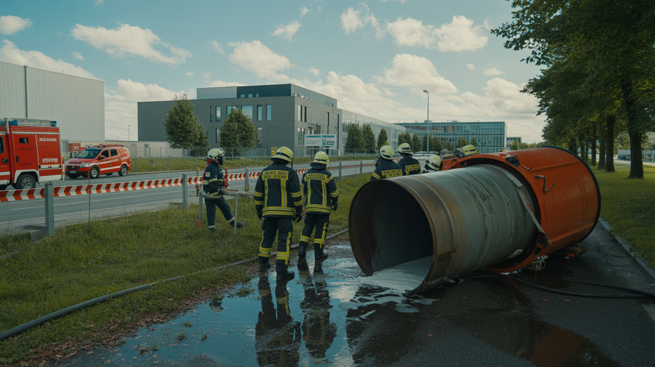 Beitragsbild zum Thema Ameisensäure-Unfall in Geldern: Feuerwehr im Großeinsatz