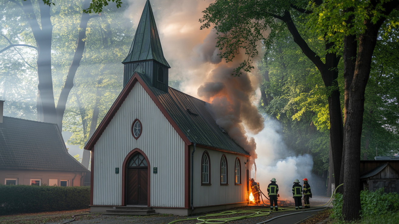 Beitragsbild zum Thema Brand im Beichtstuhl der Kirche Zu den Heiligen Schutzengeln