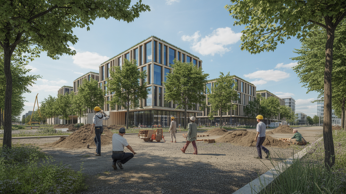 Beitragsbild zum Thema Neuer Gewerbepark in Neuss: City Dock im Hammfeld nimmt Form an
