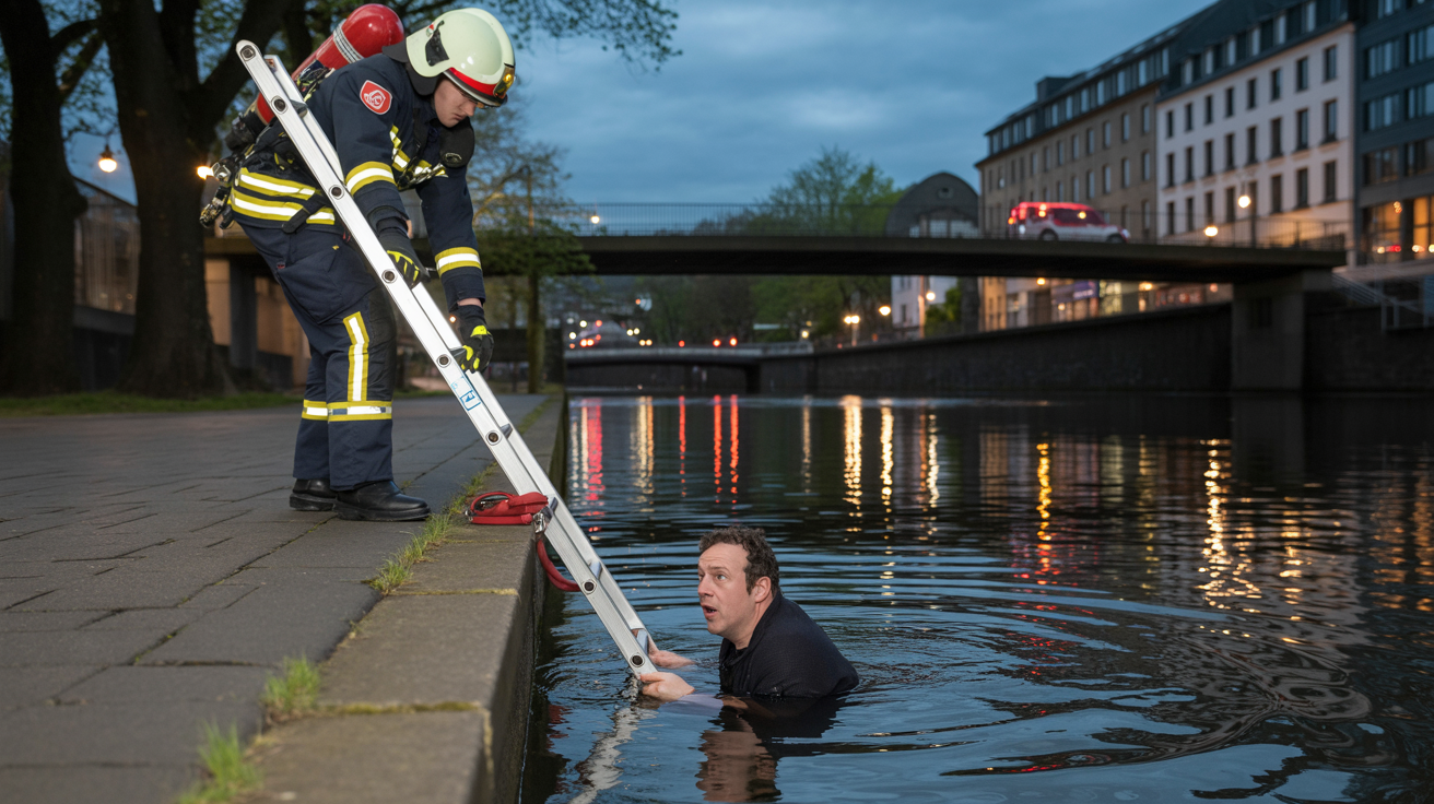 Beitragsbild zum Thema Mutmaßlicher Räuber flüchtet in die Wupper und wird gefasst