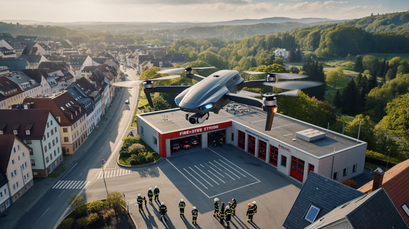 Beitragsbild zum Thema Bundesweit einmalig: Drohne unterstützt Feuerwehr in Haltern