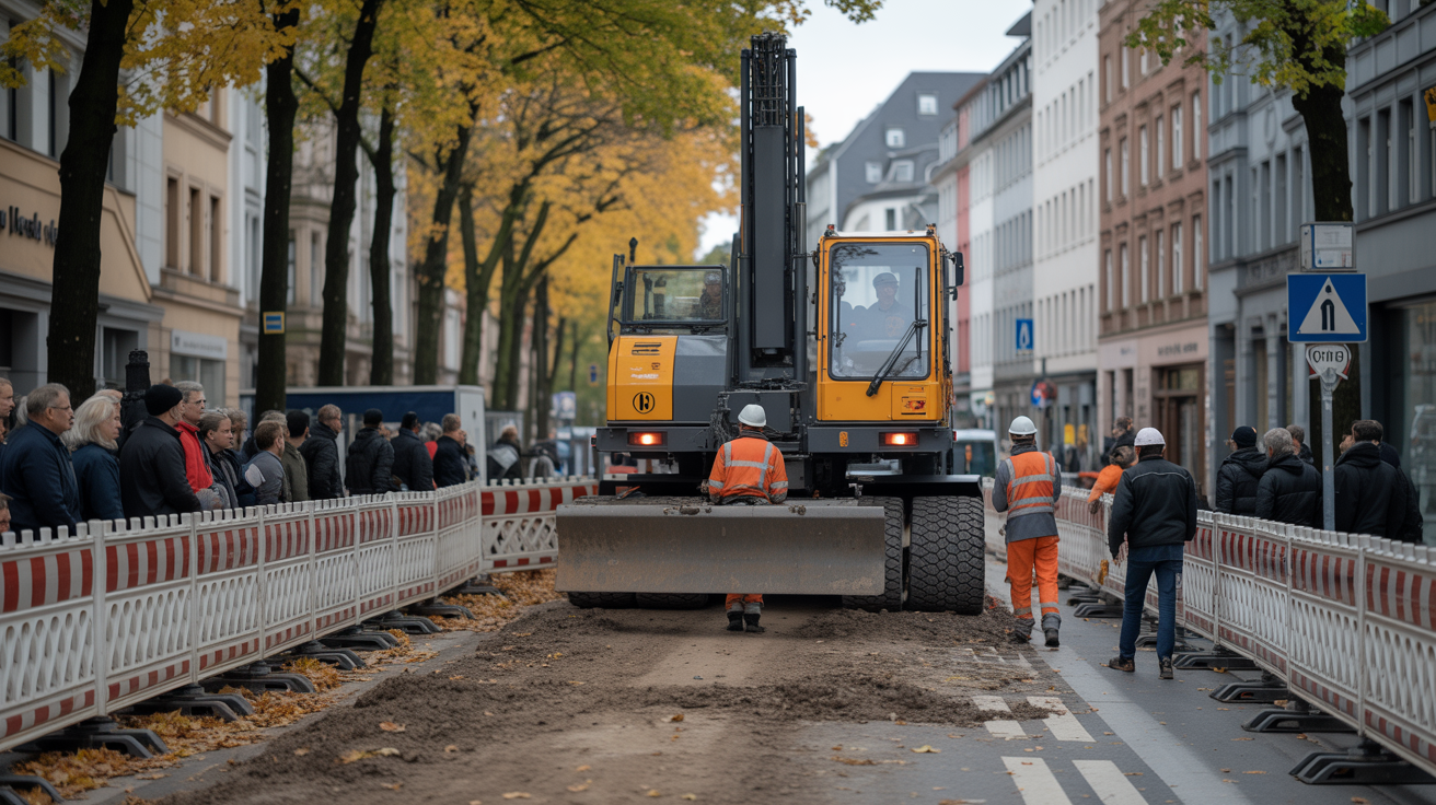 Beitragsbild zum Thema Dauerbaustelle auf der Heinrichstraße in Düsseldorf angekündigt