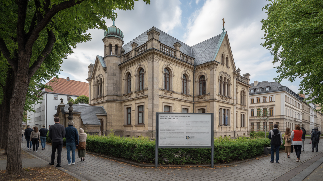 Beitragsbild zum Thema Hofsynagoge in Detmold bleibt: Neue Infotafel eingeweiht