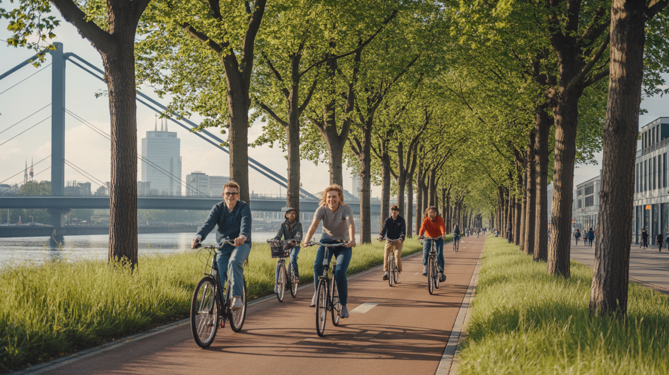 Beitragsbild zum Thema Neue Radleitroute 2 in Düsseldorf: Sichere Wege für Radfahrer