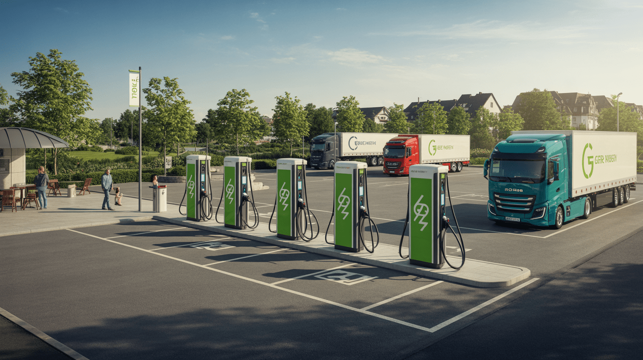 Beitragsbild zum Thema Recklinghausen eröffnet ersten Ladepark für Elektro-LKW im Ruhrgebiet