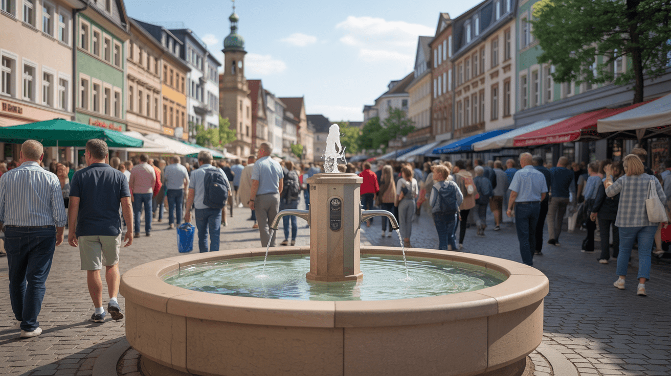 Beitragsbild zum Thema Trinkwasserbrunnen für Rheindahlen: Politik fordert kostenfreie Erfrischung