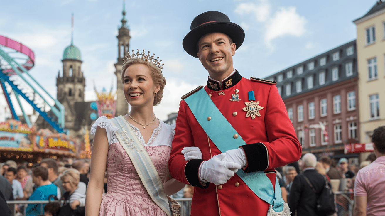 Beitragsbild zum Thema Rheinkirmes Düsseldorf 2025: Neuer Regimentskönig nach 150 Schüssen