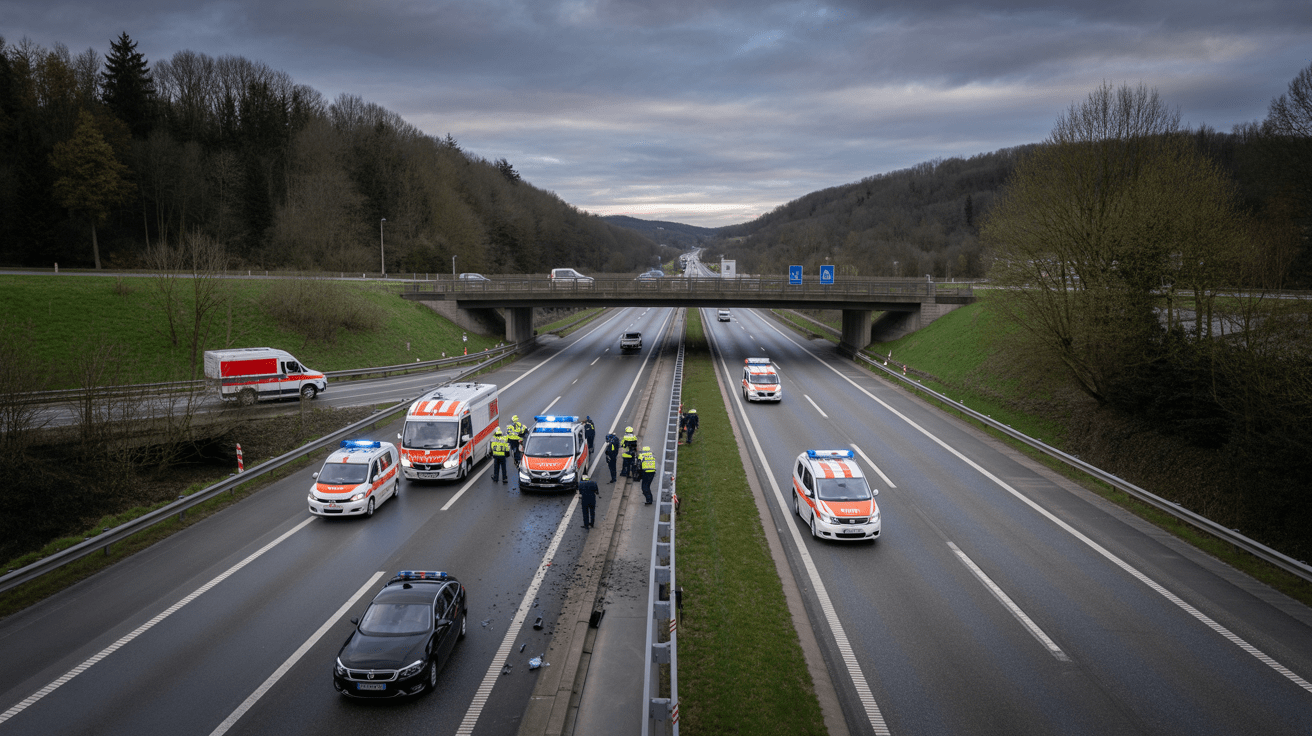 Beitragsbild zum Thema Tödlicher Unfall auf der A1 bei Wuppertal: Zwei Tote
