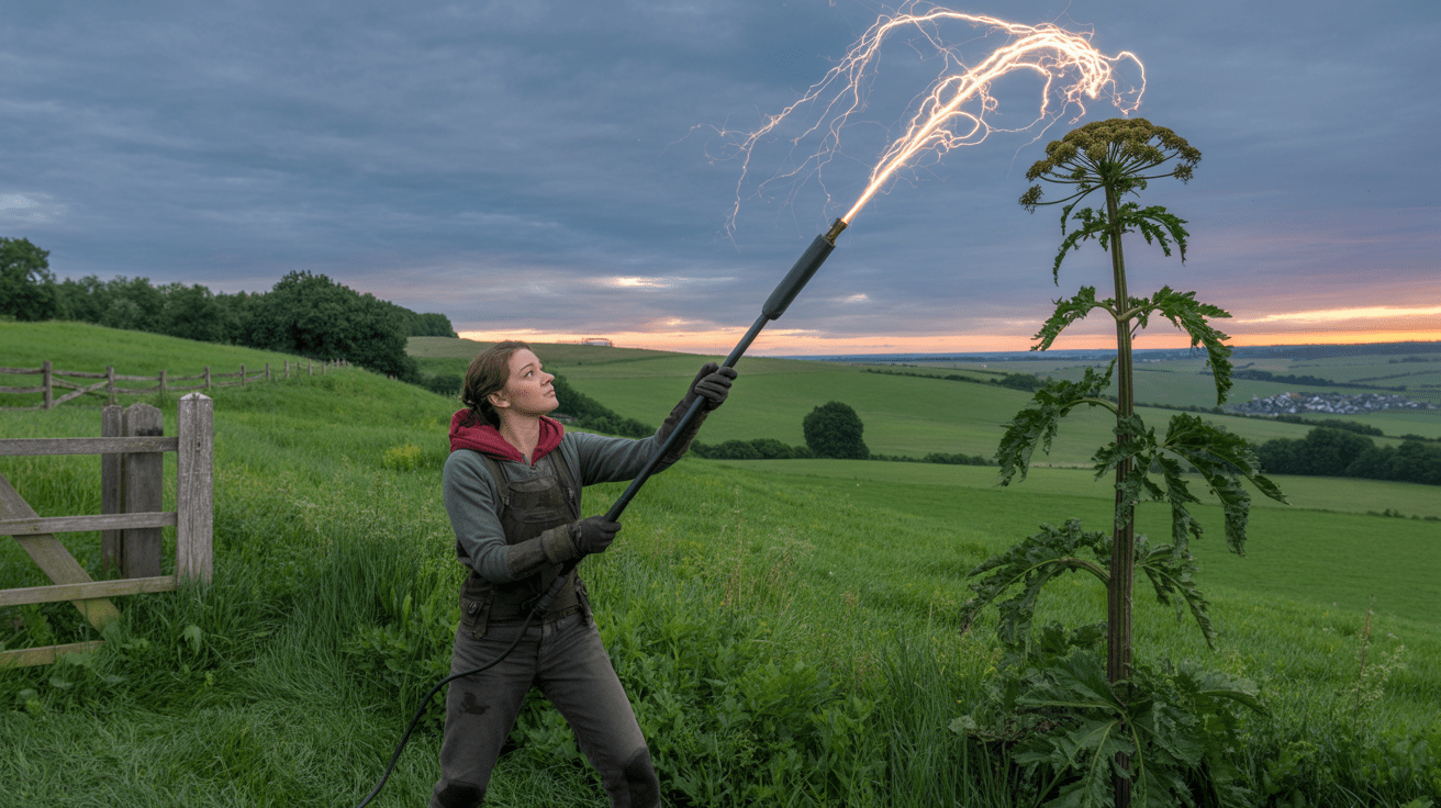 Beitragsbild zum Thema Starkstrom gegen Riesenbärenklau: Innovative Bekämpfung im Kreis Olpe