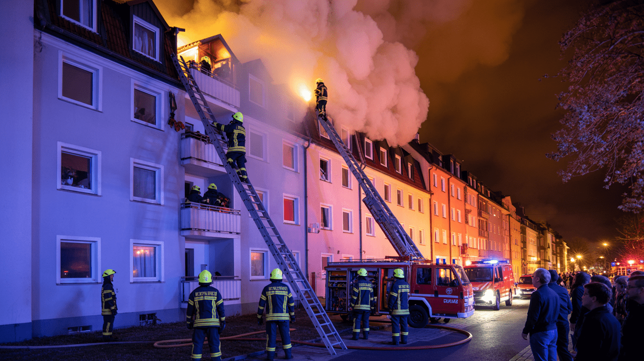 Beitragsbild zum Thema Dramatischer Einsatz in Krefeld: Feuerwehr rettet Kinder aus Brand