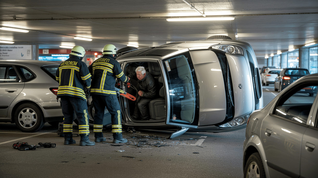 Beitragsbild zum Thema Senior verursacht Unfall in Bochumer Parkhaus mit hohem Sachschaden